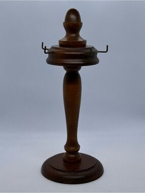 VTG Brown Wooden 5 Hook Measuring Spoons Utensils or Jewelry Hangar 11 3/8” Tall